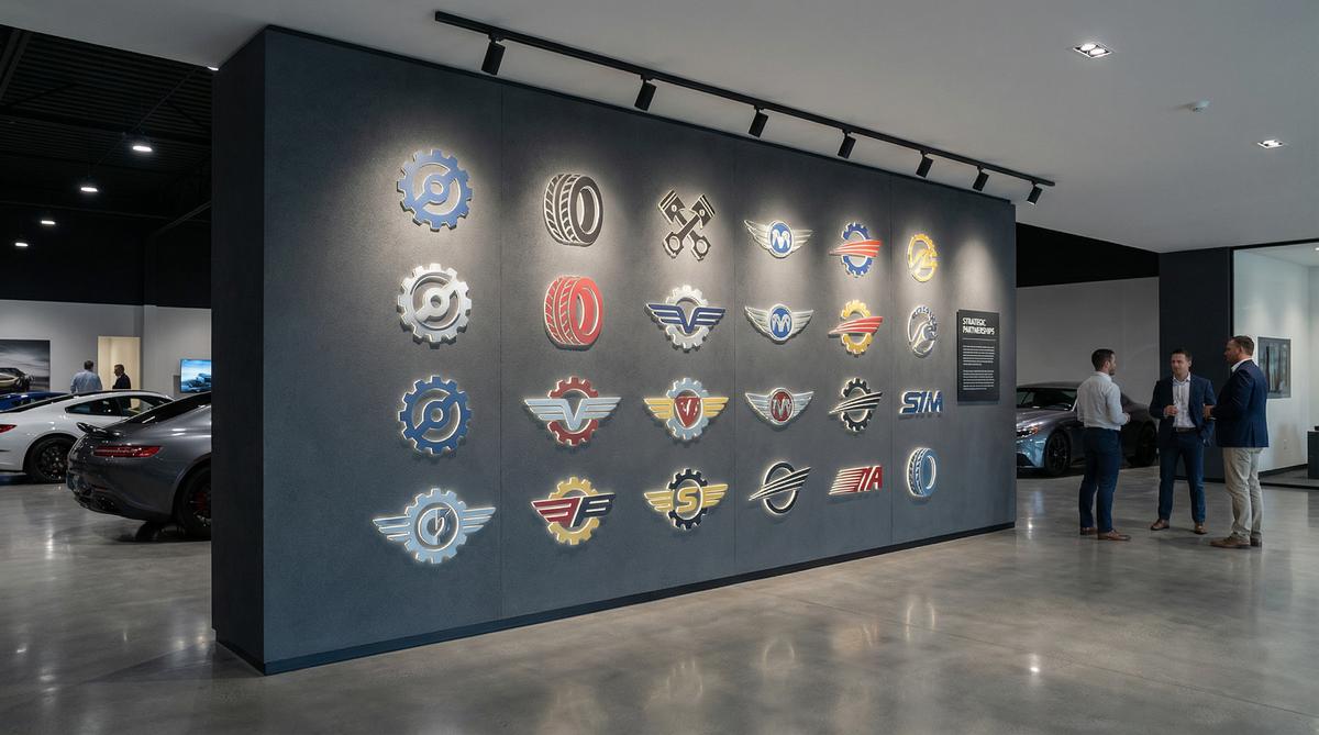 国产视频合作改装品牌Logo墙